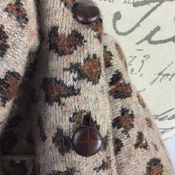 Belvedere Animal Print Wool Mohair Blend Cardigan - Picture 5 of 5